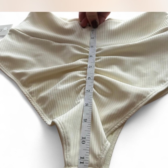 |Montcel Cream Rib Added Coverage High Rise Bikini Bottoms Woman's XL NWT - Picture 7 of 8